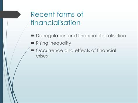 Recent Trends In Financialisation And Future Prospects Ppt Download
