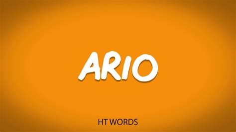 How To Pronounce Ario Youtube