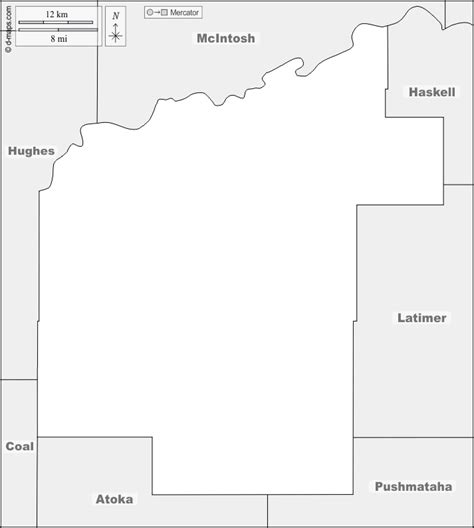 Condado De Pittsburg Mapa Livre Mapa Em Branco Livre Mapa Livre Do