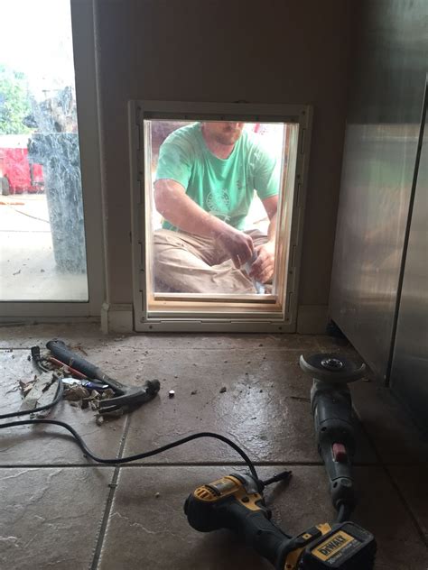 This is a labor intensive job and it can be hard to find a glass shop. Can't put a doggy door in your glass door? No problem ...