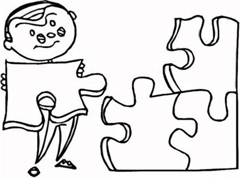 Free coloring sheets to print and download. Kid Putting On Puzzles Pieces Coloring Page : Coloring Sky