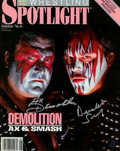 Demolition Ax And Smash Autographed Wwf Wrestling Spotlight Photo Icon