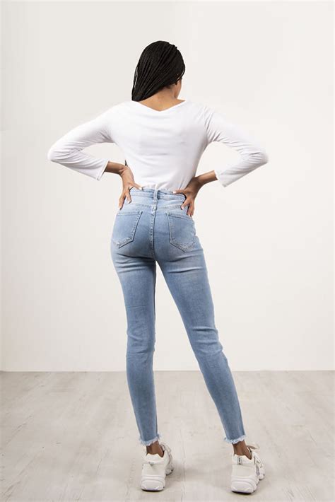 Wholesale Extreme Ripped High Waist Skinny Jeans