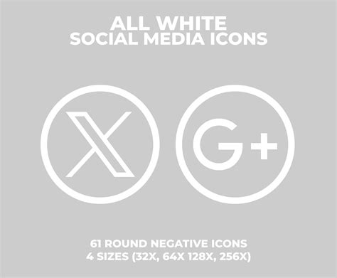 All White Social Media Icons Bundle Over 732 Social Media Icons