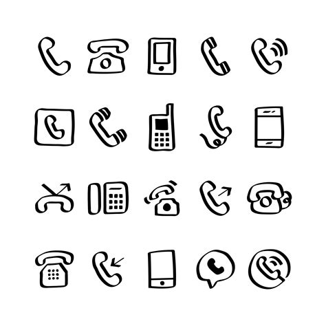 Illustration Set Of Phone Icons Vector Download Free Vector Art