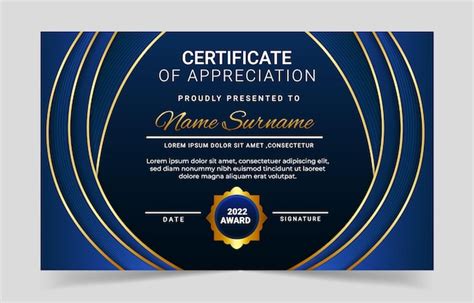 Premium Vector Blue Certificate Of Appreciation