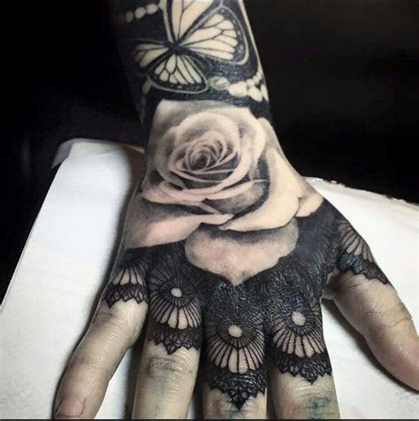 Pin By Sic Gurl On Tattoos Lace Rose Tattoos Hand Tattoos Lace Tattoo
