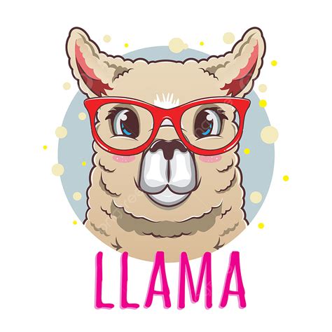 Cute Llama Cartoon With Red Glasses Animal Web Icon Png And Vector