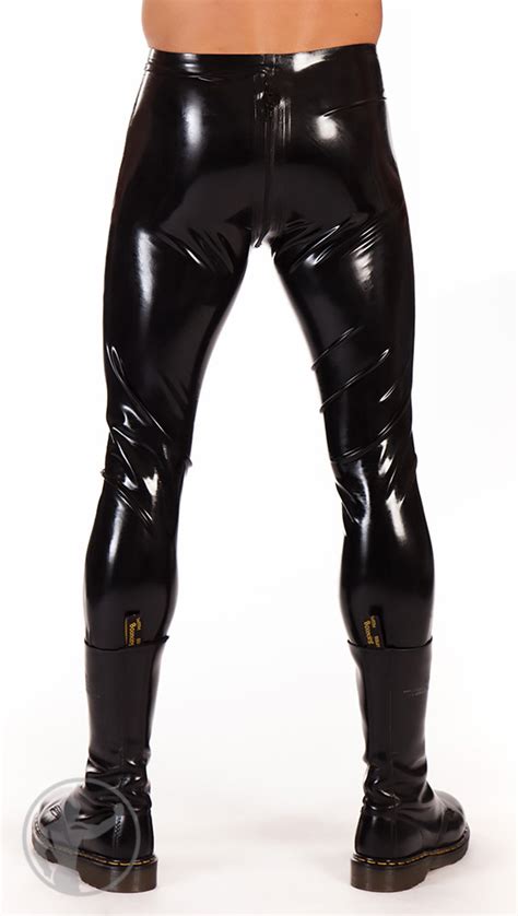 Mens Classic Rubber Leggings With All Round Zip