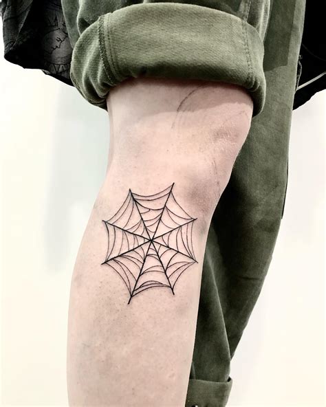 Spider Web Tattoo On Elbow For Men