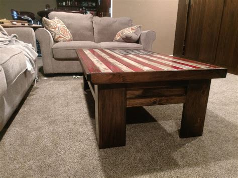 Tactical Furniture Rustic American Flag Coffee Table Liberty Home