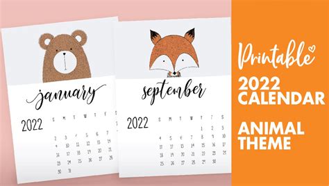 2022 Calendar Template Animal November Calendar 2022