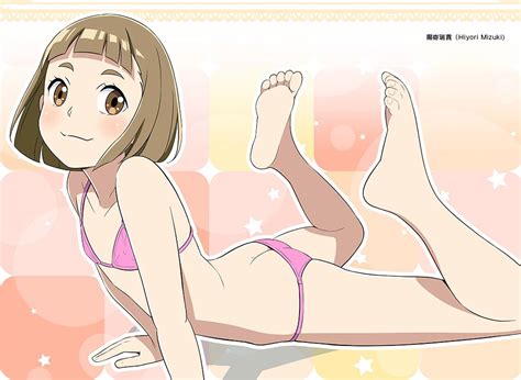 Hiyori Mizuki Tamaki Mari Sora Yori Mo Tooi Basho 1girl Artist Name Barefoot Bikini Blunt