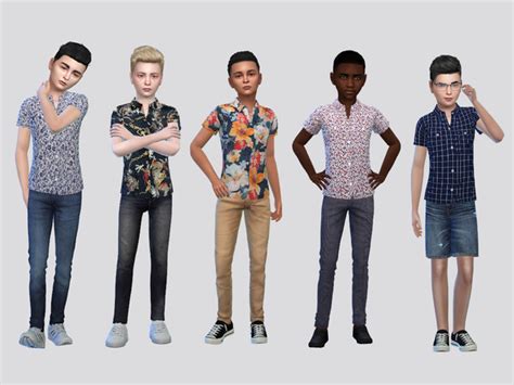 The Sims Resource Casual Summer Shirt Boys