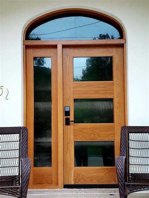 Sarasota White Oak Entryway Custom Wood Doors Glass Front Door Wood