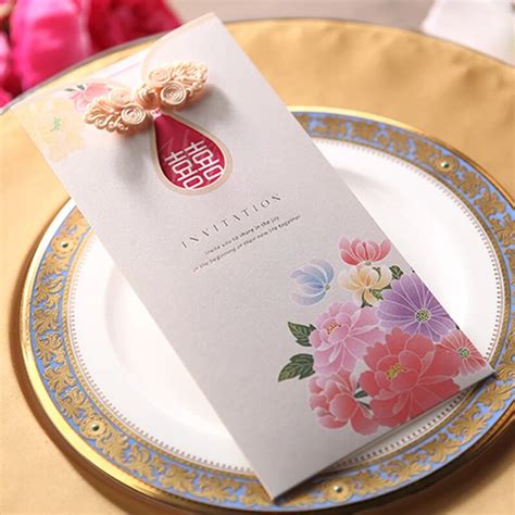 100 Pieceslot Retro Chinese Style Wedding Invitation Card Cheongsam