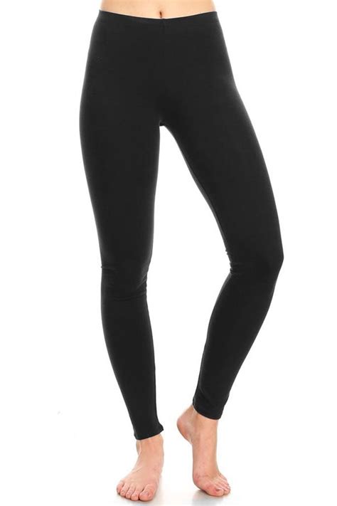 womens black cotton spandex leggings