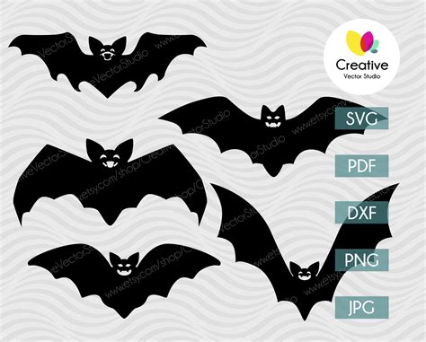 Halloween Bat Svg Collection Halloween Bat Dxf Bat Clipart Svg Images