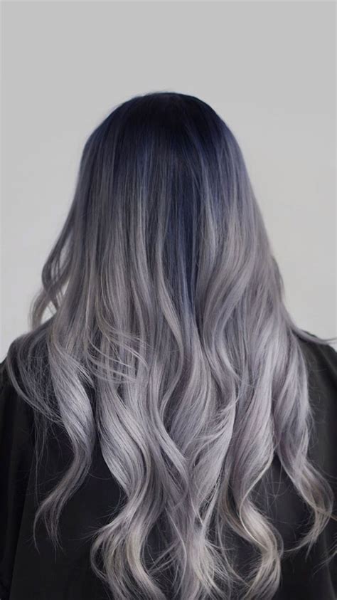 Trendy Grey Silver Hair Colour Ideas For Silver Hair With Dark Shadow
