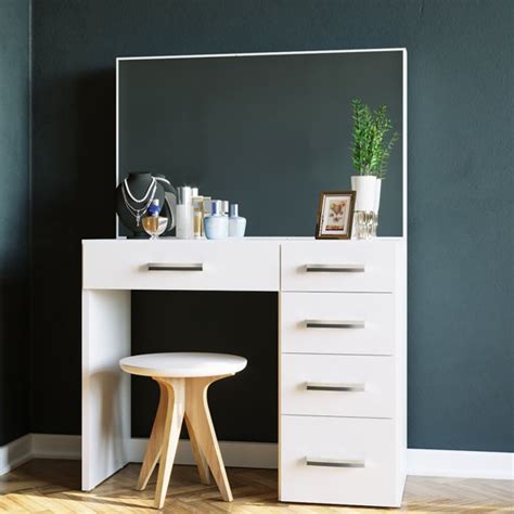 Of course a modern vanity table with mirror may be a separate piece of furniture which is not necessarily a part of the set. Boahaus Matilda Modern Vanity Table with Mirror and 5 ...