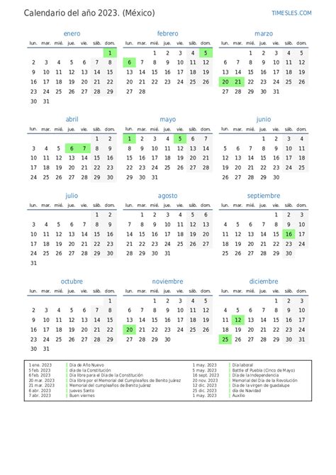 Calendario De M Xico A O 2023 D As Festivos 2023 IMAGESEE