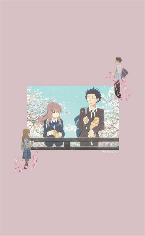 Minimalistic Edit Pink Wallpaper Koe No Katachi A Silent Voice Anime