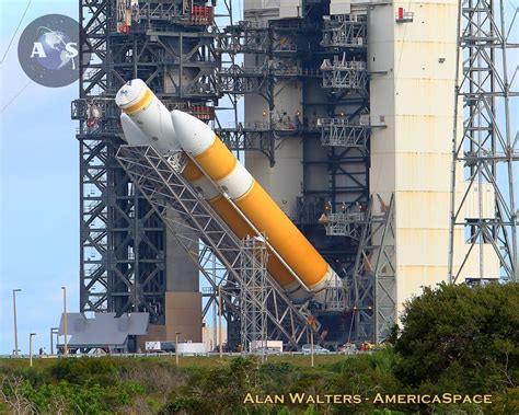 Ula Delta Iv Heavy Rocket Rolled To Cape Launch Pad And Raised For