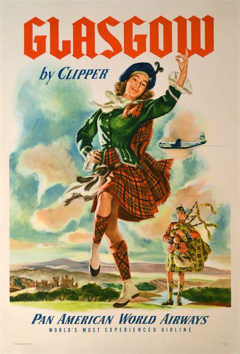 Glasgow Vintage Airline Posters Travel Posters Vintage Travel Posters