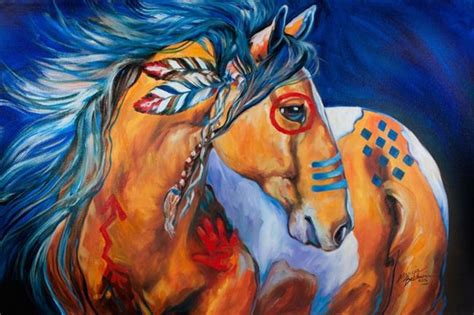 Bold And Brave Indian War Horse By Marcia Baldwin From Animals
