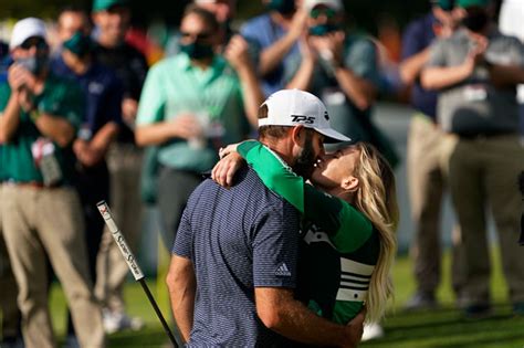 Paulina Gretzky Shares Kiss With Dustin Johnson After Masters Golf Win