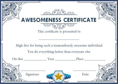 🥰free Printable Certificate Of Awesomeness Templates🥰 Certificate Of