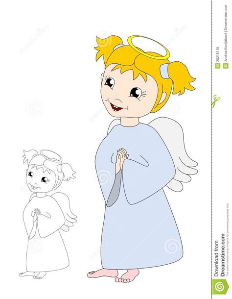 Cartoon Praying Angel Stock Vector Illustration Of Blond 25215115