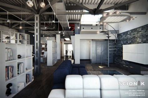 35 Lofts Industriels Créés Avec Un Logiciel De Rendu 3d Loft Design