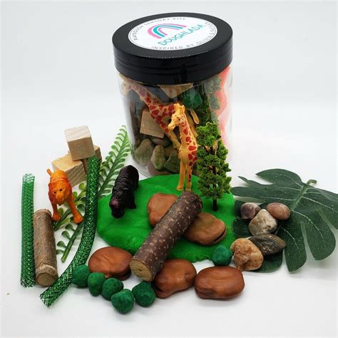 Mini Safari Playdough Sensory Kit Etsy