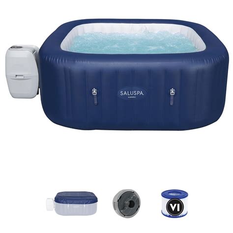 Bestway Hawaii Saluspa 6 Person Inflatable Square Hot Tub With 114 Airjets