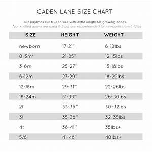 Caden Lane Size Chart