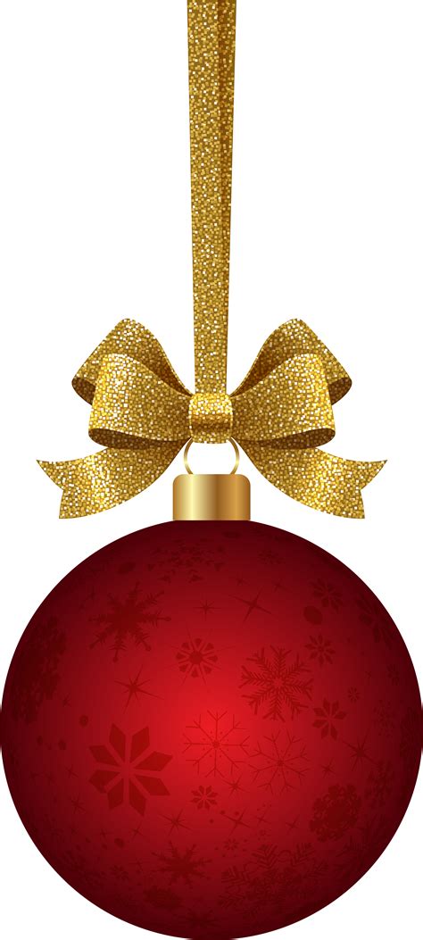 Clipart Ball Red Red Christmas Hanging Ornament - Clip Art Library png image
