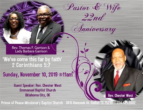 Pastor And Wife Anniversary Pastor Anniversary Pastor Pastors