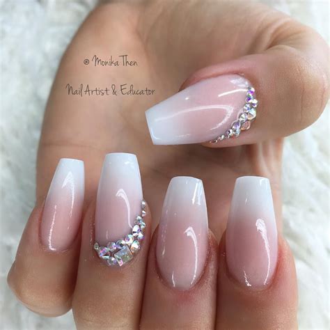 White Tip Nail Designs With Diamonds Chester Hewko