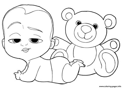 Free printable coloring pages for a variety of themes that you can print out and color. Boss Baby And Teddy Bear Coloring Pages Printable
