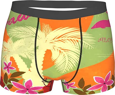 Men S Underwear Hawaiian Aloha Vintage Print Colorful Swirl Backdrop