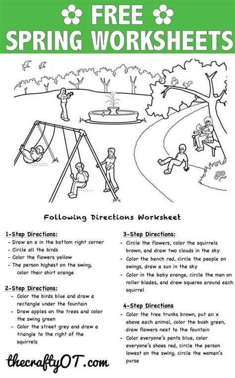 Printable Following Directions Worksheets Pdf