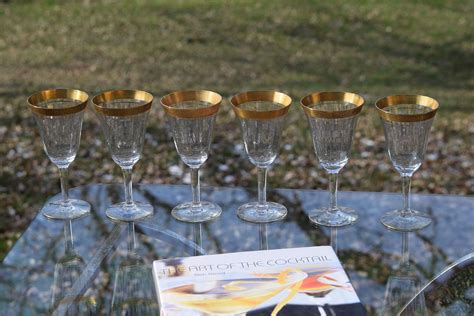 Pin On Vintage Gold Encrusted Wine Glasses