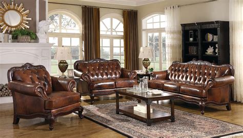 Victoria Leather Living Room Set Coaster Furniture Furniturepick