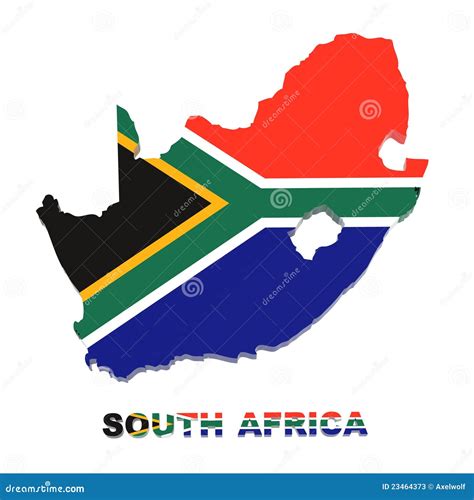South Africa Map With Flag With Clipping Path Stock Photos Image