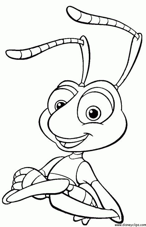 A bug's life coloring pages & free crafts : Flik from Online A Bugs Life coloring page to print out ...