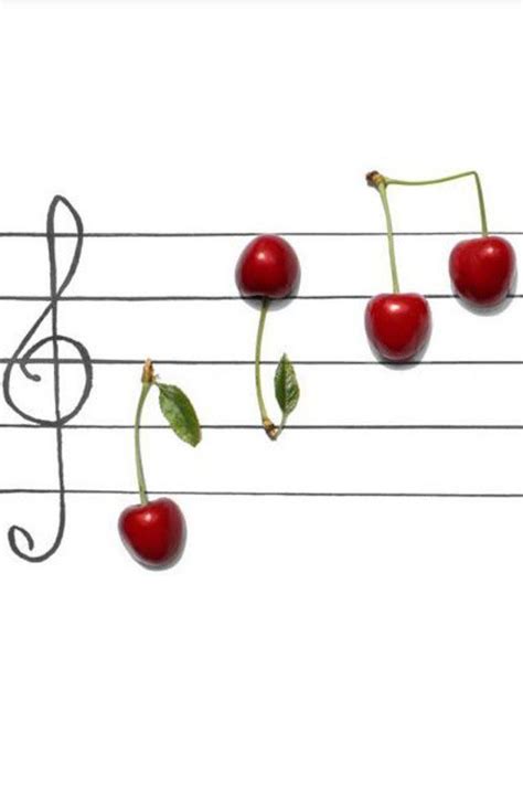 Cherries Art Music Piano Music Music Notes
