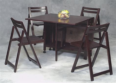 Wood Folding Table And Chairs Set Home Furniture Design