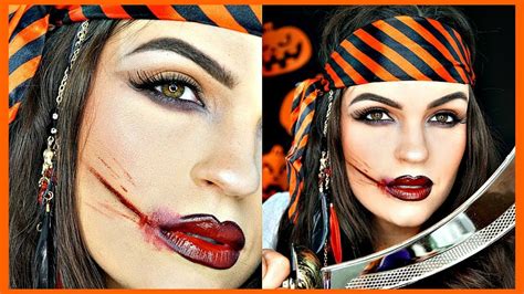 Pirate Halloween Makeup How To Make A Fake Cut No Latex Youtube