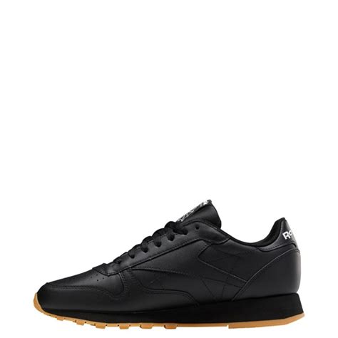 Mens Reebok Classic Leather Athletic Shoe Black Gum Journeys